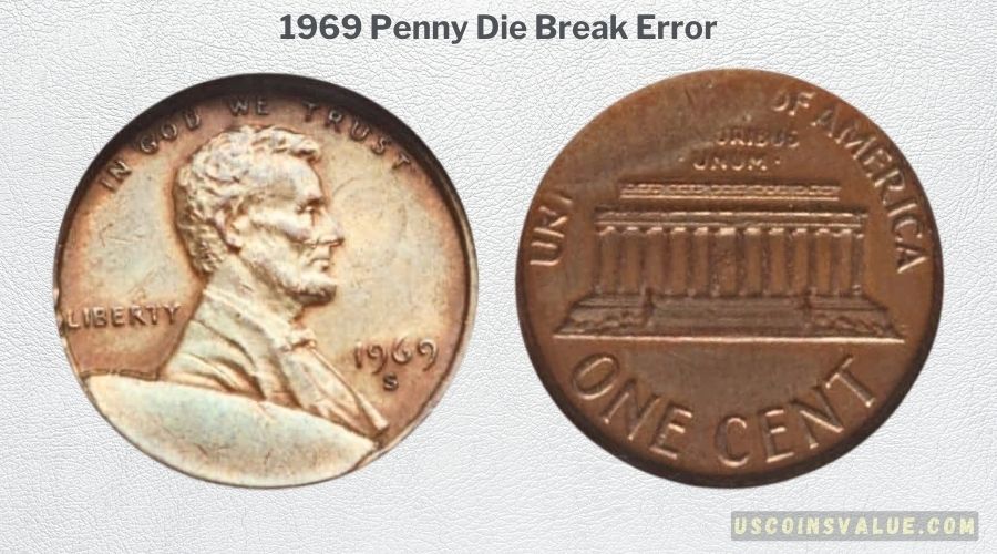 1969 Penny Die Break Error