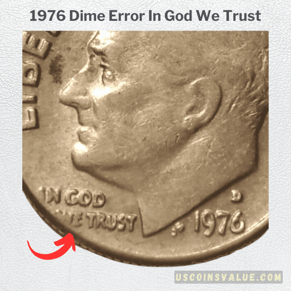 1976 Dime Error In God We Trust
