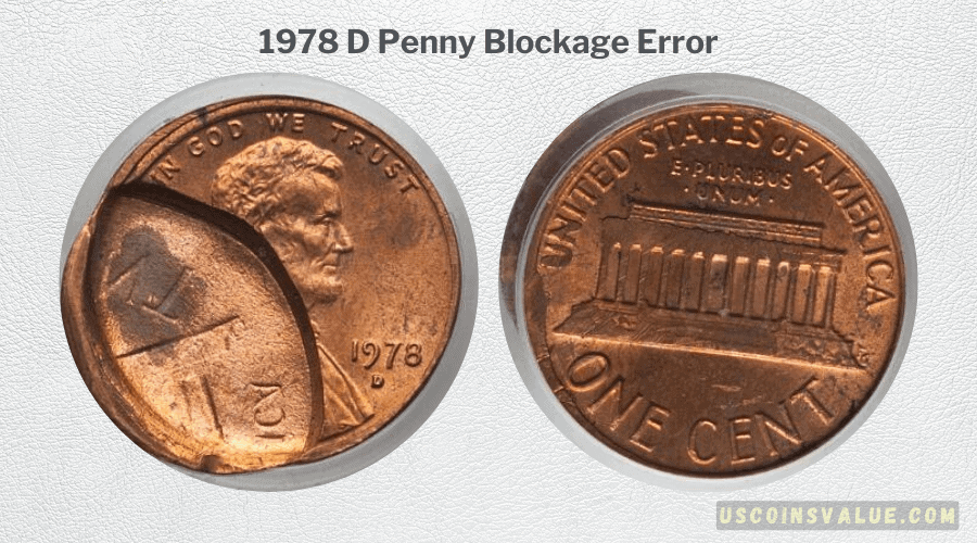 1978 D Penny Blockage Error
