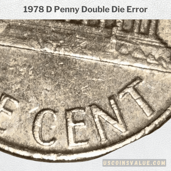 1978 D Penny Double Die Error