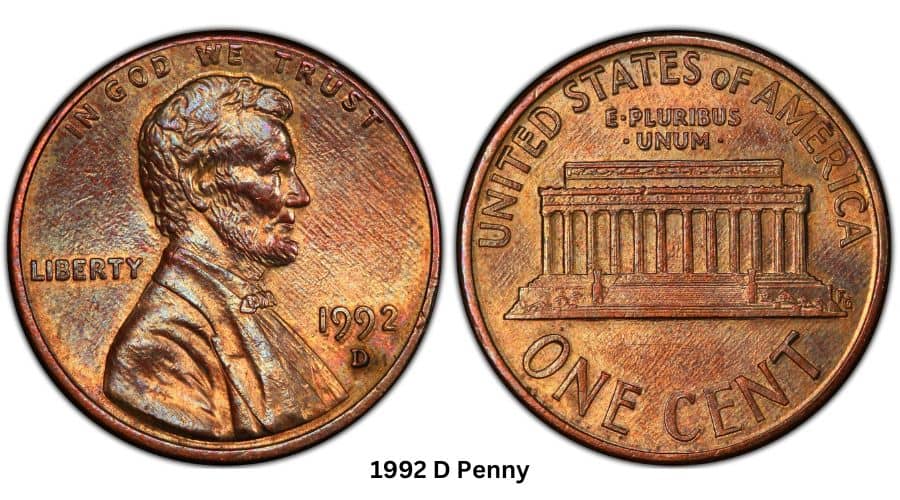 1992 D Penny