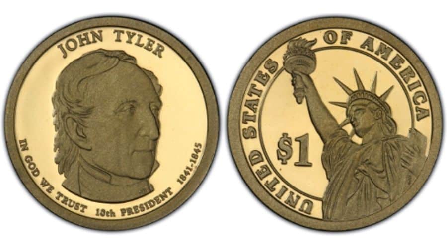 2009 $1 John Tyler Missing Edge Lettering (Special Strike)