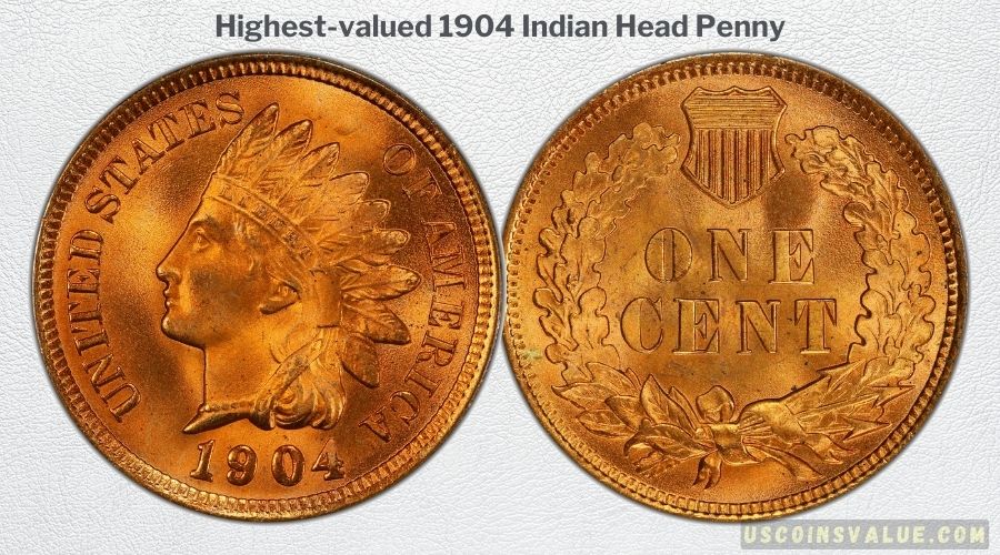 Highest-valued 1904 Indian Head Penny