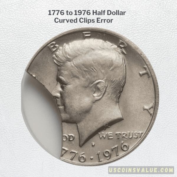 1776 to 1976 Half Dollar Curved Clips Error