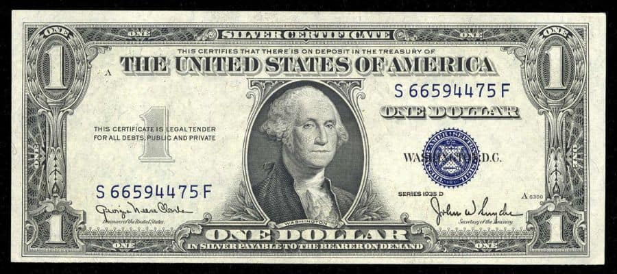 1935-D Dollar Bill with Narrow Border
