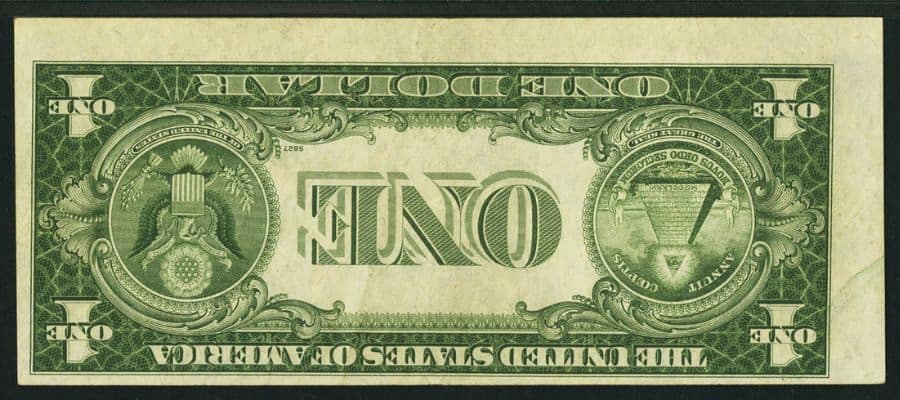 1935 Dollar Bill Inverted Back Error