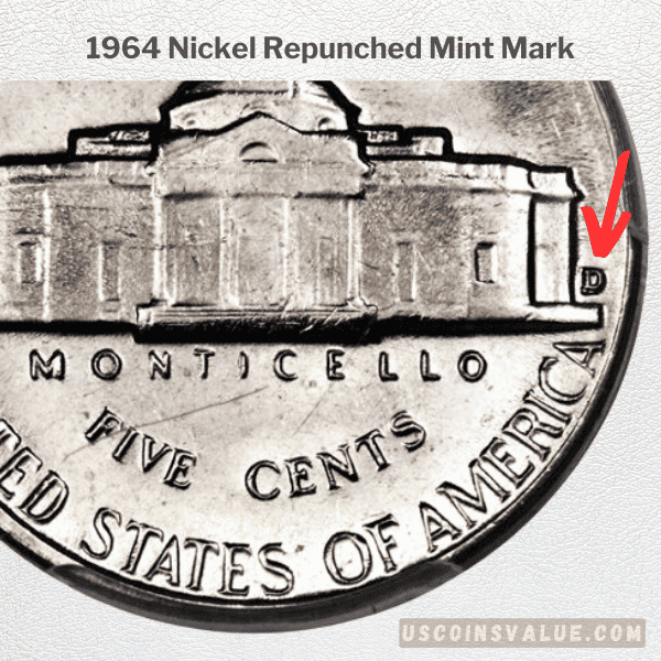 1964 Nickel Repunched Mint Mark