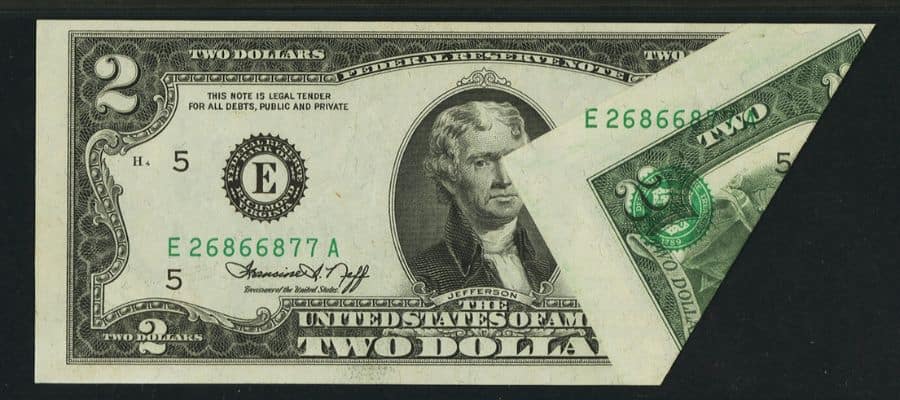 1976 $2 Bill Fold-Over Error