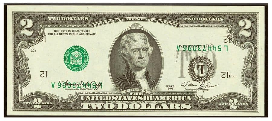 1976 $ Bill Inverted Overprint Error