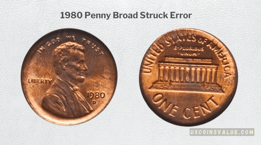 1980 Penny Broad Struck Error