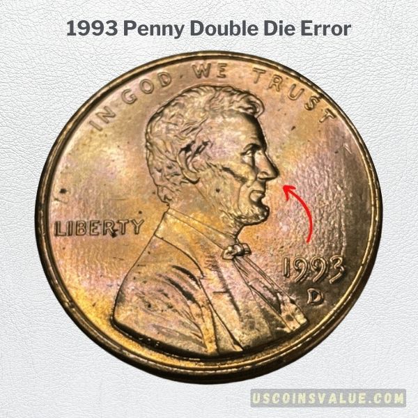 1993 Penny Double Die Error