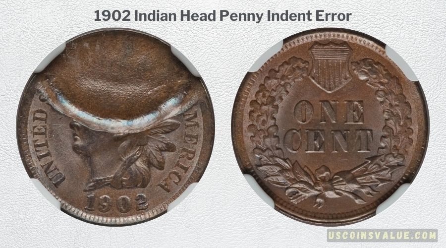 1902 Indian Head Penny Indent Error