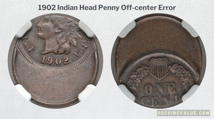 1902 Indian Head Penny Off-center Error