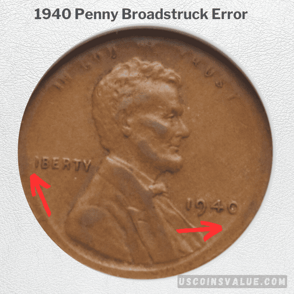 1940 Penny Broadstruck Error 
