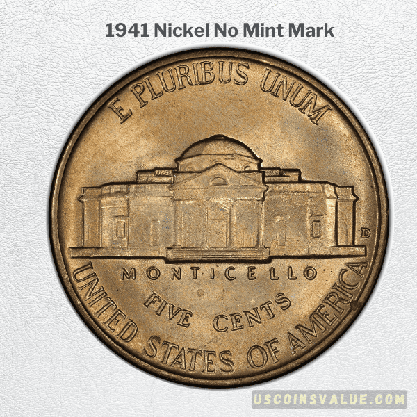 1941 Nickel No Mint Mark