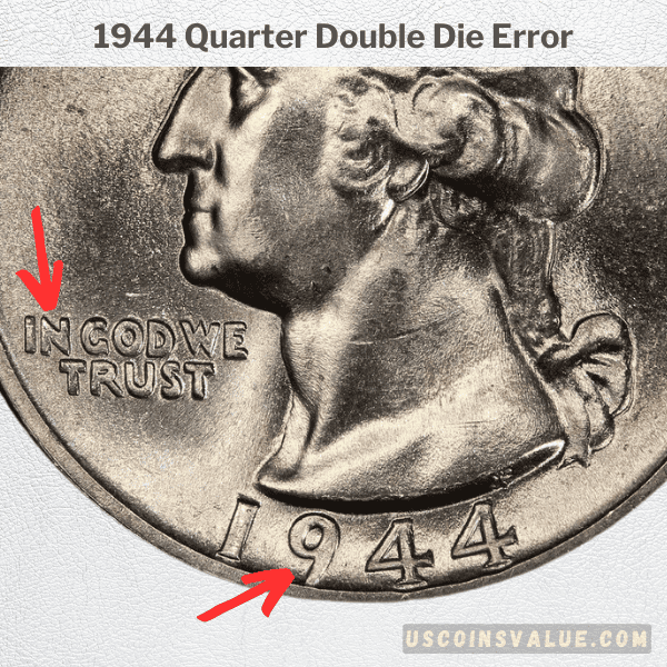 1944 Quarter Double Die Error