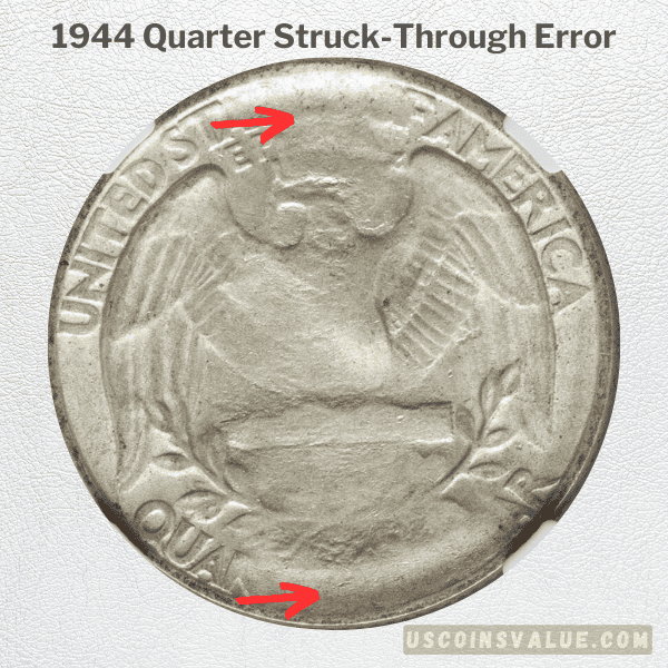 1944 Quarter Struck-Through Error