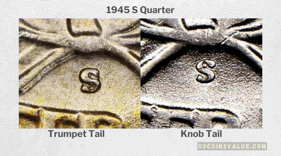 1945 Quarter Trumpet Tail and Knob Tail