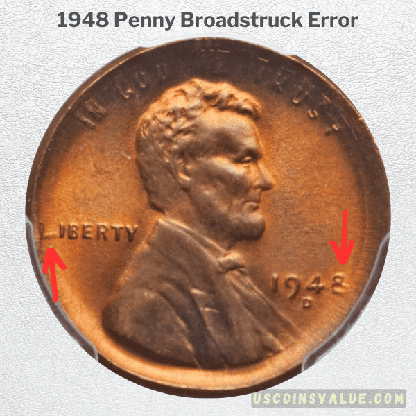 1948 Penny Broadstruck Error