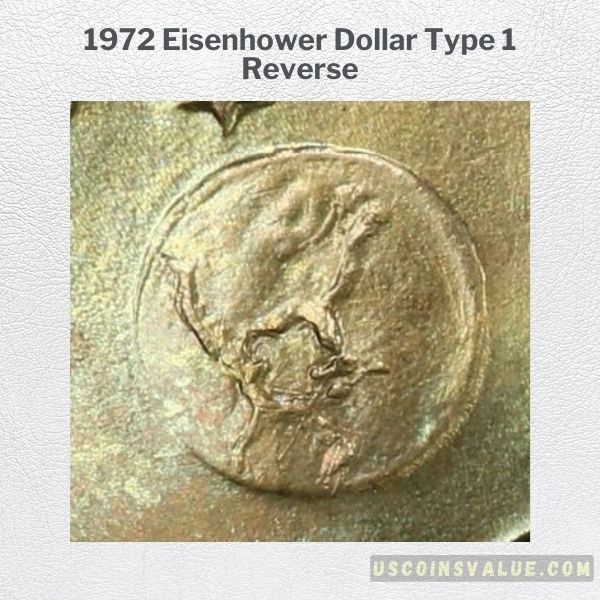 1972 Eisenhower Dollar Type 1 Reverse