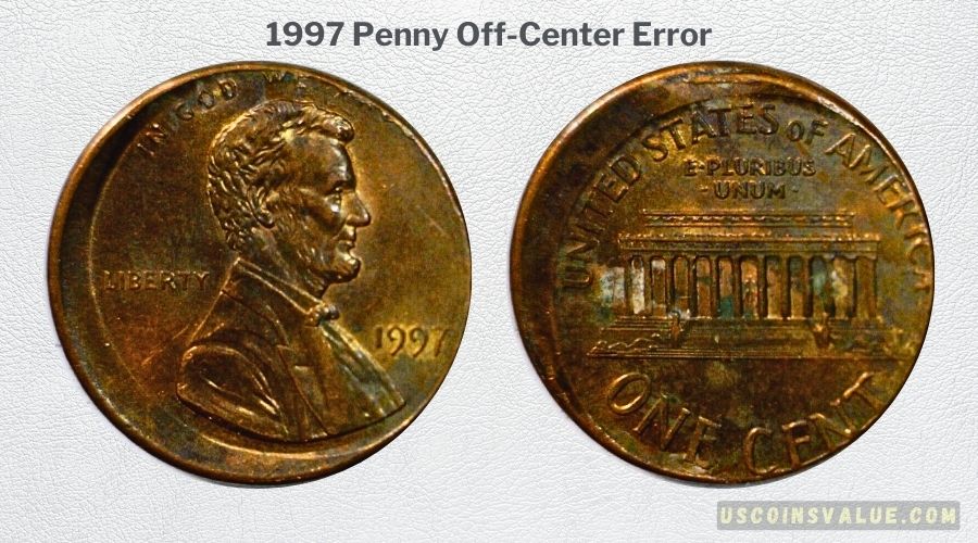1997 Penny Off-Center Error