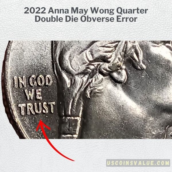 2022 Anna May Wong Quarter Double Die Obverse Error