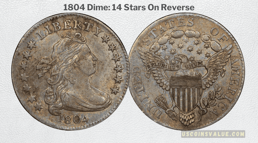 1804 Dime 14 Stars On Reverse