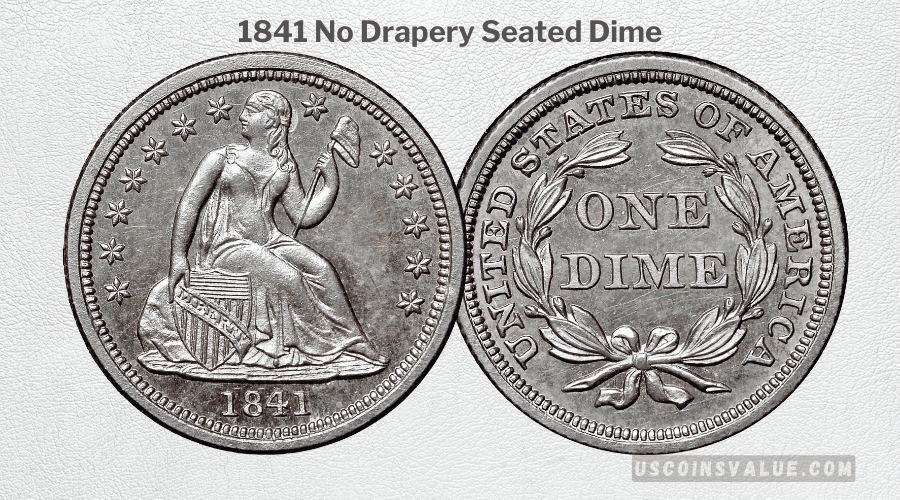 1841 No Drapery Seated Dime