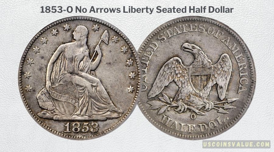 1853-O No Arrows Liberty Seated Half Dollar