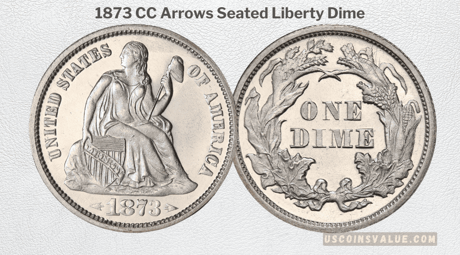 1873 CC Arrows Seated Liberty Dime