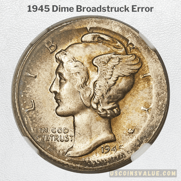 1945 Dime Broadstruck Error