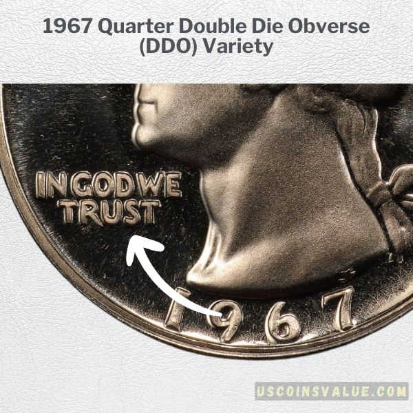 1967 Quarter Double Die Obverse (DDO) Variety