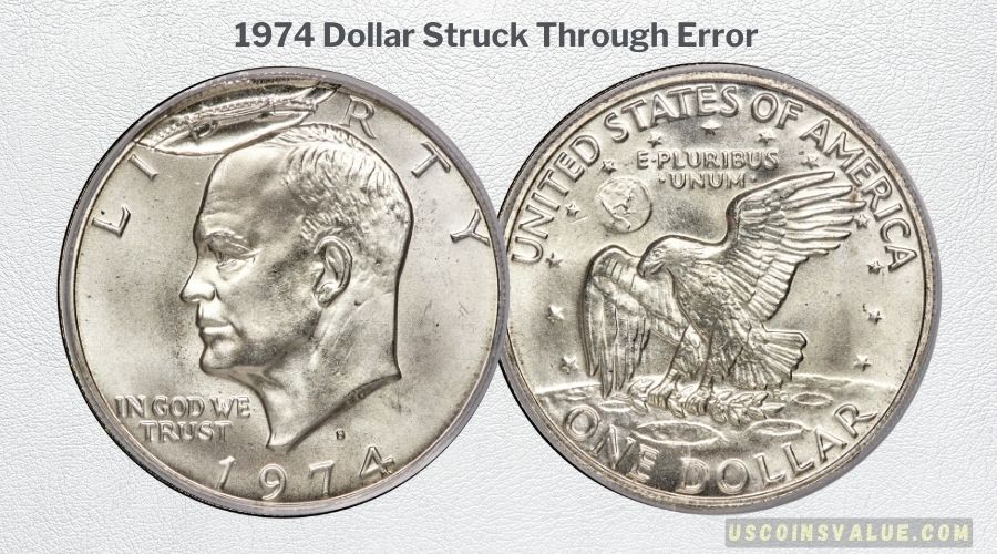 1974 Dollar Struck Through Error