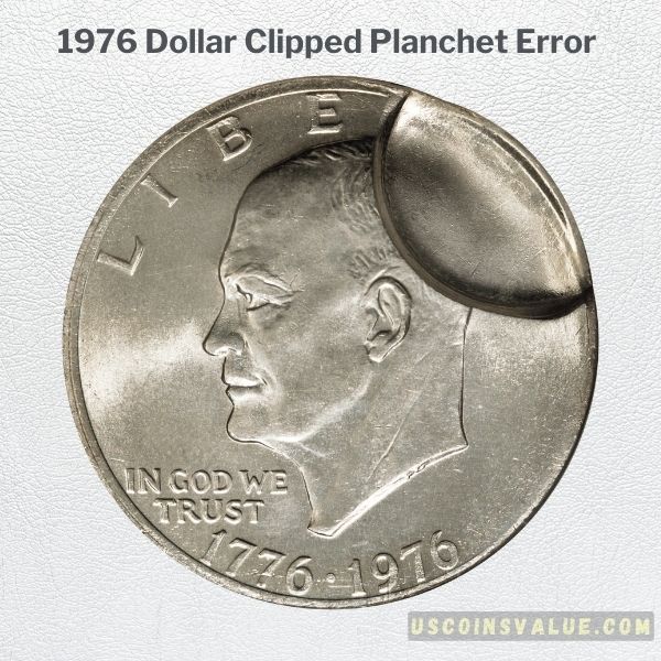 1976 Dollar Clipped Planchet Error