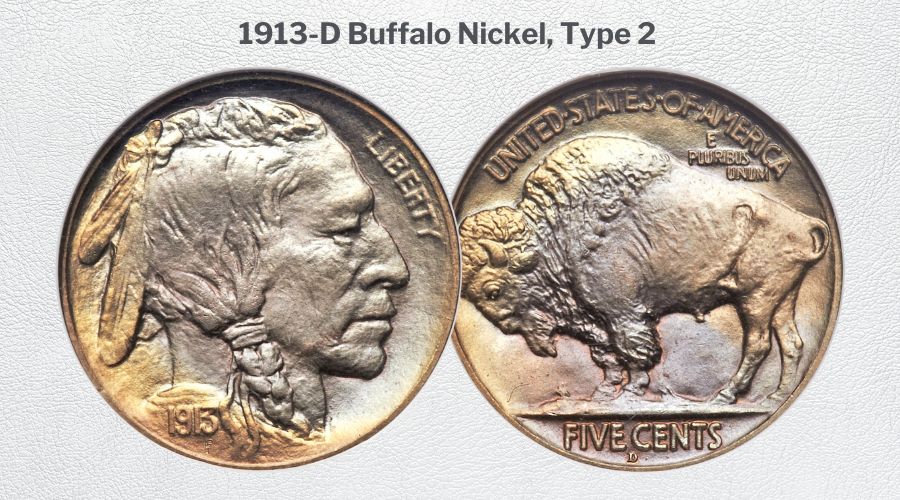 1913-D Buffalo Nickel, Type 2