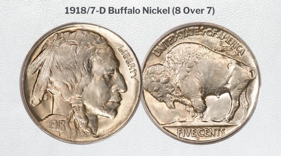 1918/7-D Buffalo Nickel (8 Over 7)