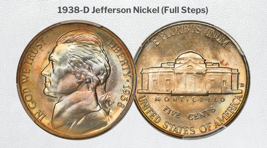 1938-D Jefferson Nickel (Full Steps)