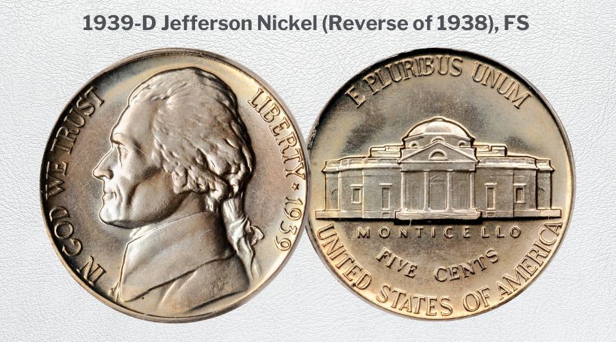 1939-D Jefferson Nickel (Reverse of 1938), FS