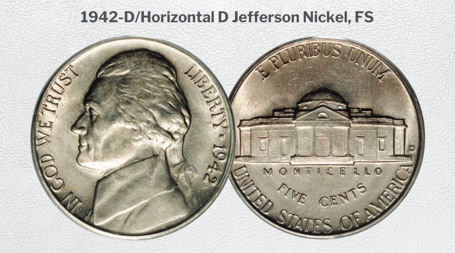1942-D/Horizontal D Jefferson Nickel, FS