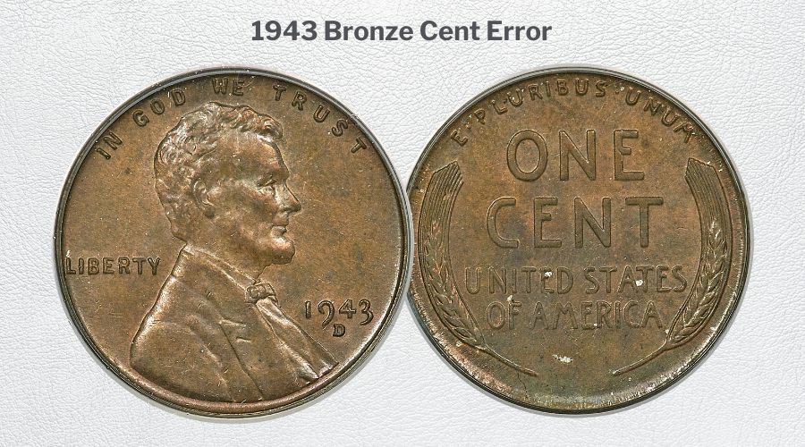 1943 Bronze Cent Error