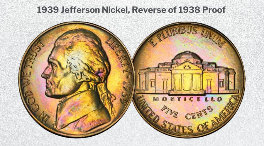 1939 Jefferson Nickel, Reverse of 1938 Proof