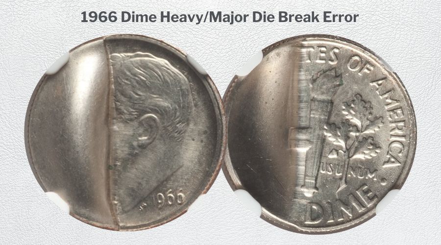 1966 Dime Heavy/Major Die Break Error