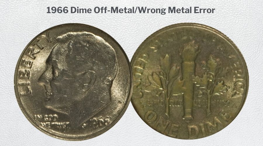 1966 Dime Off-Metal/Wrong Metal Error