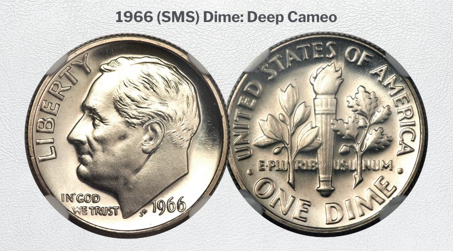 1966 (SMS) Dime Deep Cameo