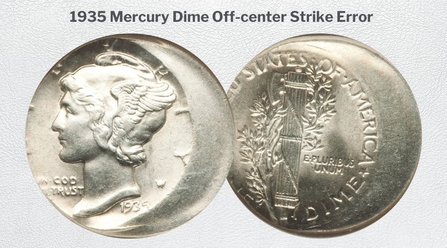 1935 Mercury Dime Off-center Strike Error